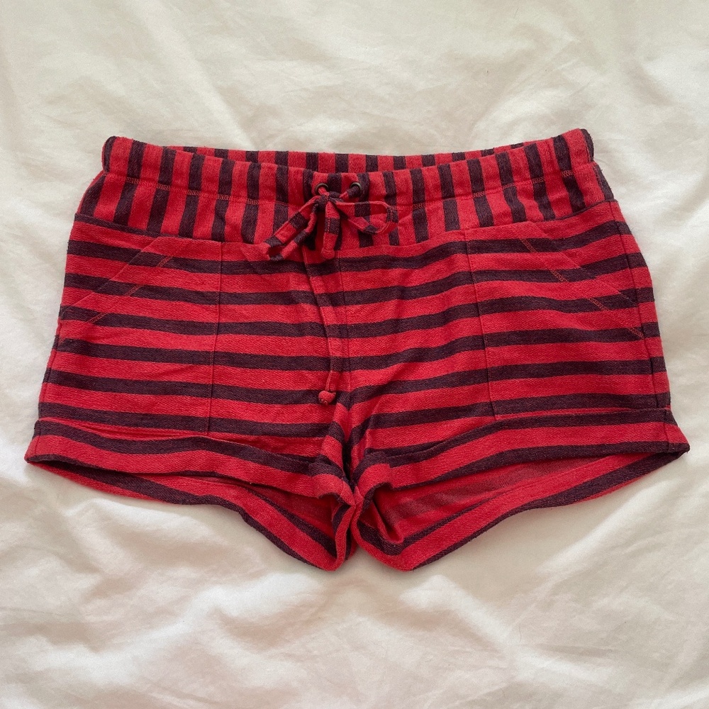 Red/Navy stripe lounge/beach shorts
